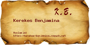 Kerekes Benjamina névjegykártya